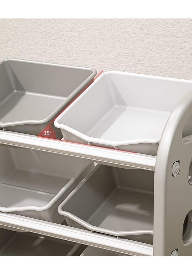 TRASSLE Toys Organizer Kids Toys Storage Organizer,Storage Bins Toy Boxes, Kids Toy Storage Rack,3 Tier Children Storage Shelf with 6 Bins for Girls and Boys in Bedroom Playroom Living Room - Image 5