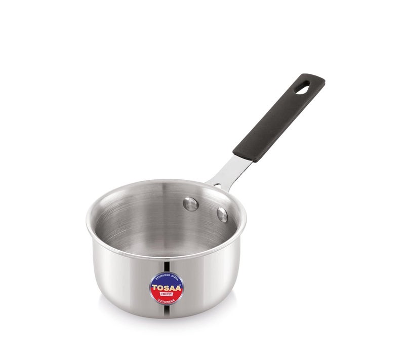 Tosaa TRIPLY MINI Sauce PAN -3-Layer Base for Even Heating | Milk, Water, Tea Pan,Mini Sauce Pan | Dishwasher Safe | Cool-Touch Handle | 490 ML - Image 2