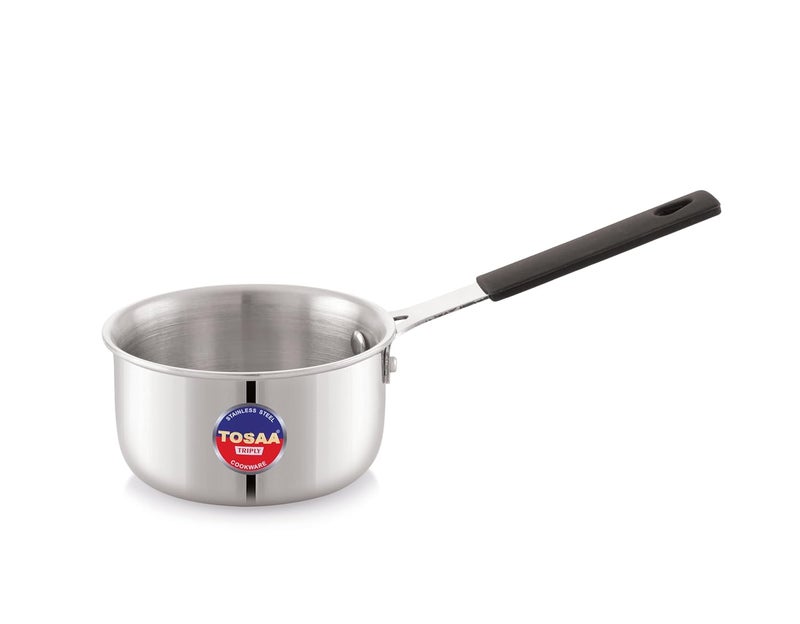Tosaa TRIPLY MINI Sauce PAN -3-Layer Base for Even Heating | Milk, Water, Tea Pan,Mini Sauce Pan | Dishwasher Safe | Cool-Touch Handle | 490 ML - Image 1