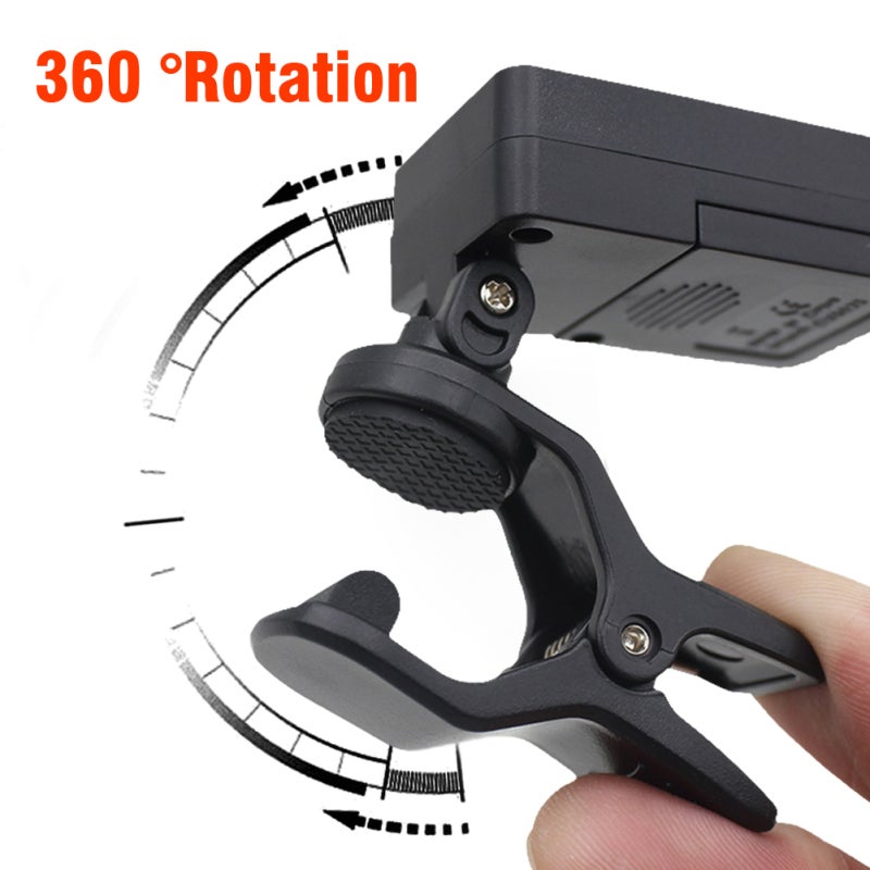 IRIN Electronic Clip On Tuner Small Lightweight 360 Degree Rotatable Clip - Accurate Chromatic Tuner for Guitar Bass Violin Ukulele Beginners - Image 3
