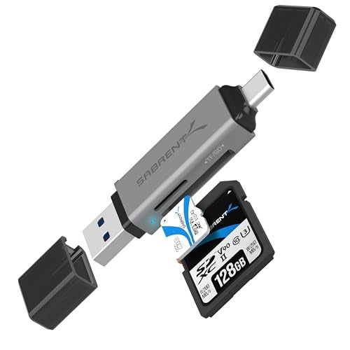 SABRENT SD Card Reader USB C USB A Micro SD Card Reader USB 30 Dual Slot Memory Card Adapter for Laptop PC Android CRBCA2 - Image 1