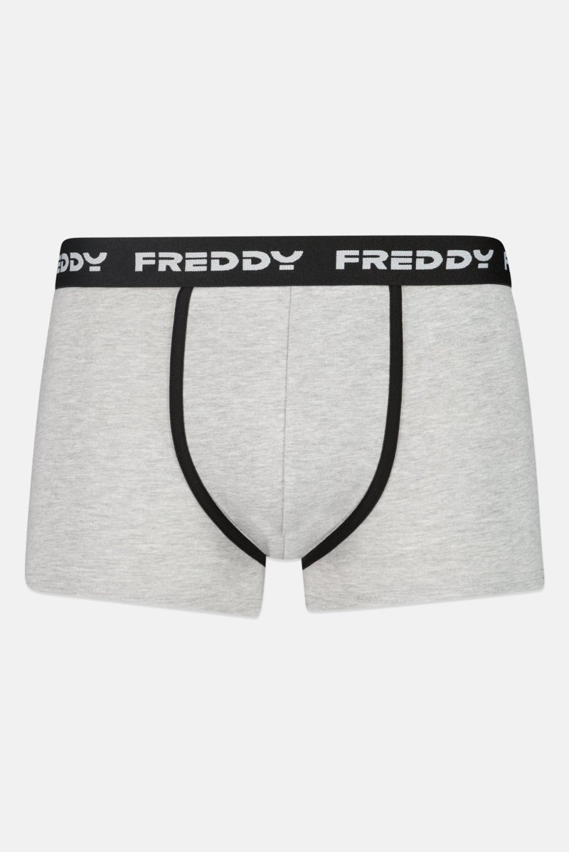 FREDDY Men Brand Logo Boxer Trunks, Grey - Image 1