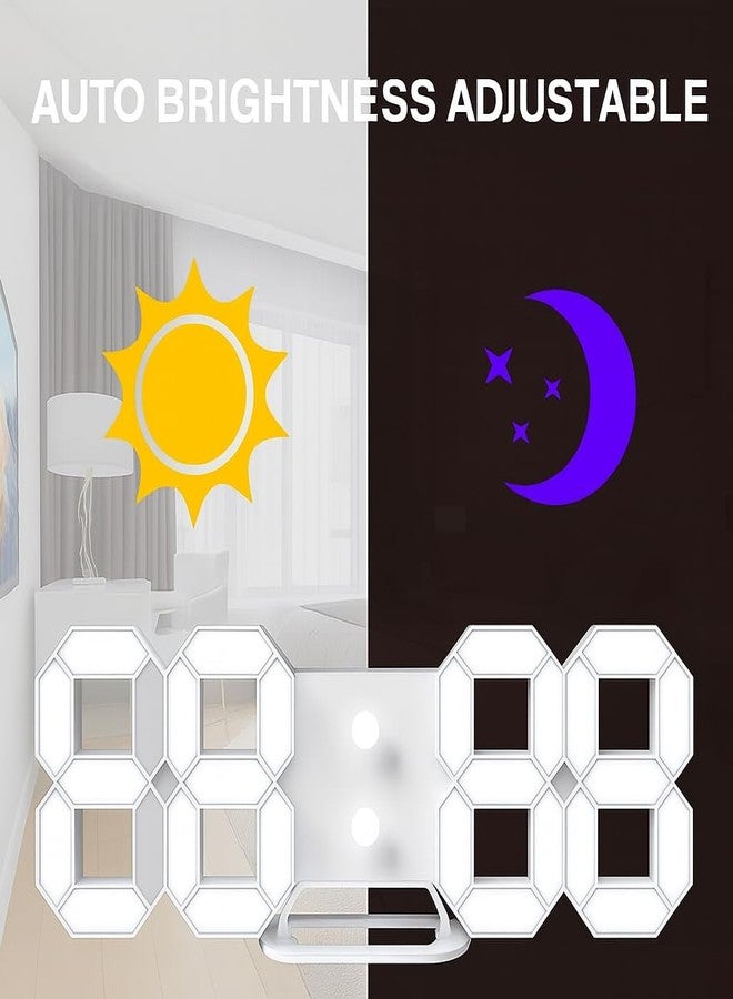 Dangfly Acrylic Digital LED Display Number Clock Table Wall Clock White (Works On Electricity) White Colour - Image 4
