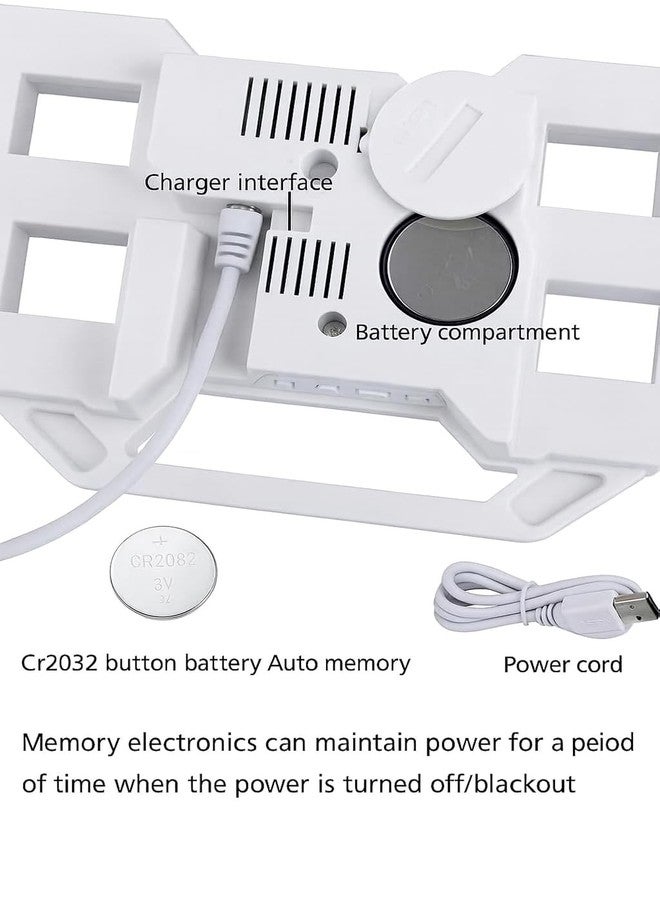 Dangfly Acrylic Digital LED Display Number Clock Table Wall Clock White (Works On Electricity) White Colour - Image 5
