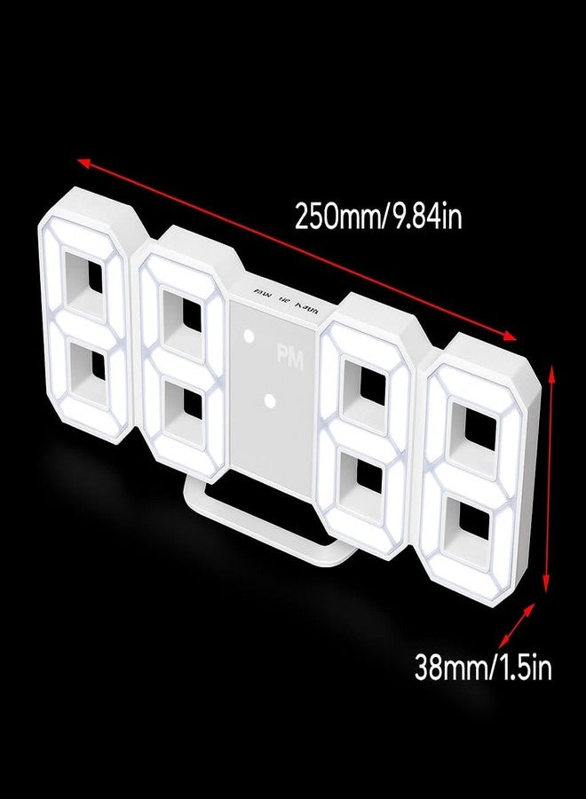 Dangfly Acrylic Digital LED Display Number Clock Table Wall Clock White (Works On Electricity) White Colour - Image 2