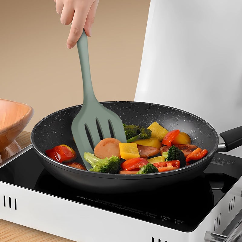 AOTHOD Silicone Cooking Utensils Set - 446°F Heat Resistant Silicone Kitchen Utensils,Spatula,Spoon, Kitchen Utensil Sets Gadgets Tools Set for Nonstick Cookware,Dishwasher Safe BPA FREE (Multicolor) - Image 4