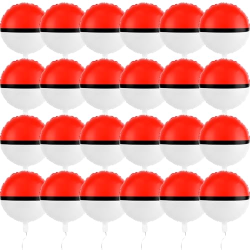 AXBMM 24 PCS 18 Inch Red White Cartoon Themed Foil BalloonsHappy Birthday Balloon Set for Vibrant Kids Party Decorations Durable Reusable Foil Mylar BalloonsPerfect for Cartoon Celebration Decor - Image 1