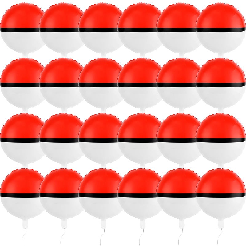AXBMM 24 PCS 18 Inch Red White Cartoon Themed Foil BalloonsHappy Birthday Balloon Set for Vibrant Kids Party Decorations Durable Reusable Foil Mylar BalloonsPerfect for Cartoon Celebration Decor - Image 3