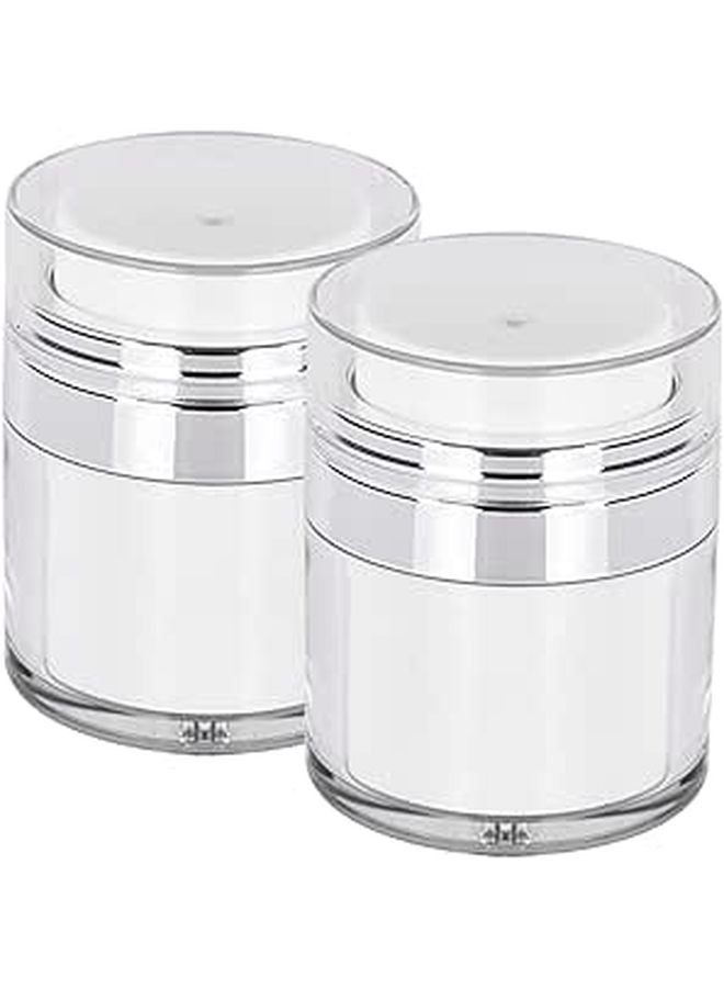 2pcs Airless Pump Moisturizer Containers Refillable Travel Lotion Dispensers for Skincare Cream Storage Lightweight - Image 1
