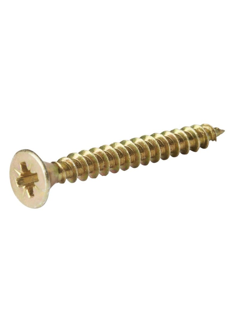 عبوة براغي خشبية من الصلب الكربوني مطلية بالزنك 4 × 50 مم 100 قطعة