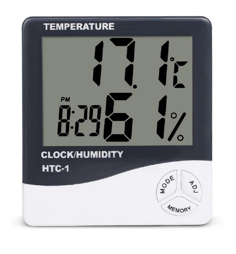 Kyaste LCD Digital Display Thermometer Hygrometer Humidity Time Alarm ClockMedium Multi Colour 1 pc