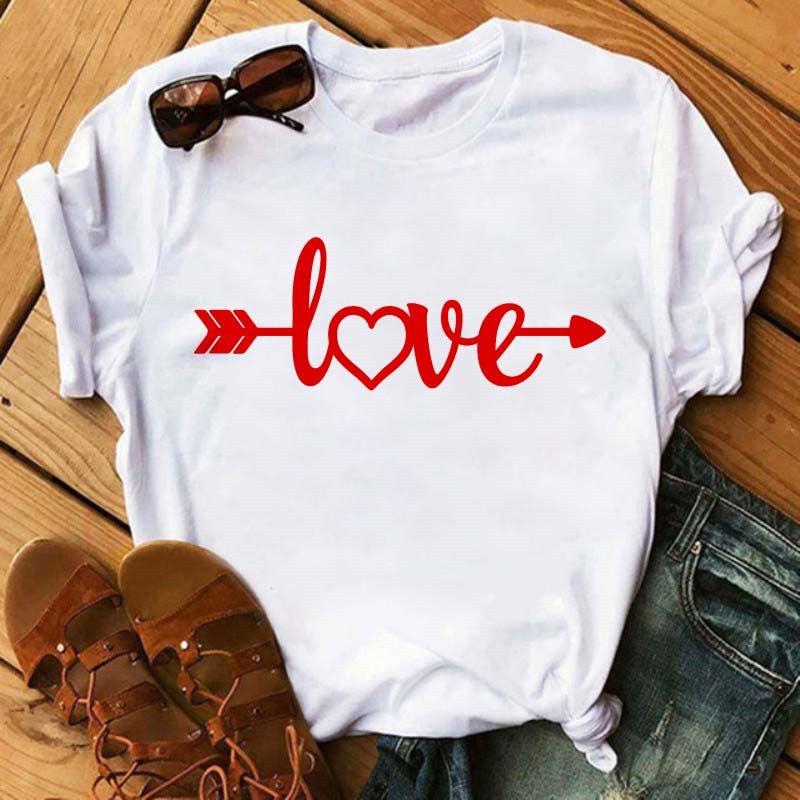 Cross-border supply T-shirt printed T-shirt women's short-sleeved women's clothing - Image 1
