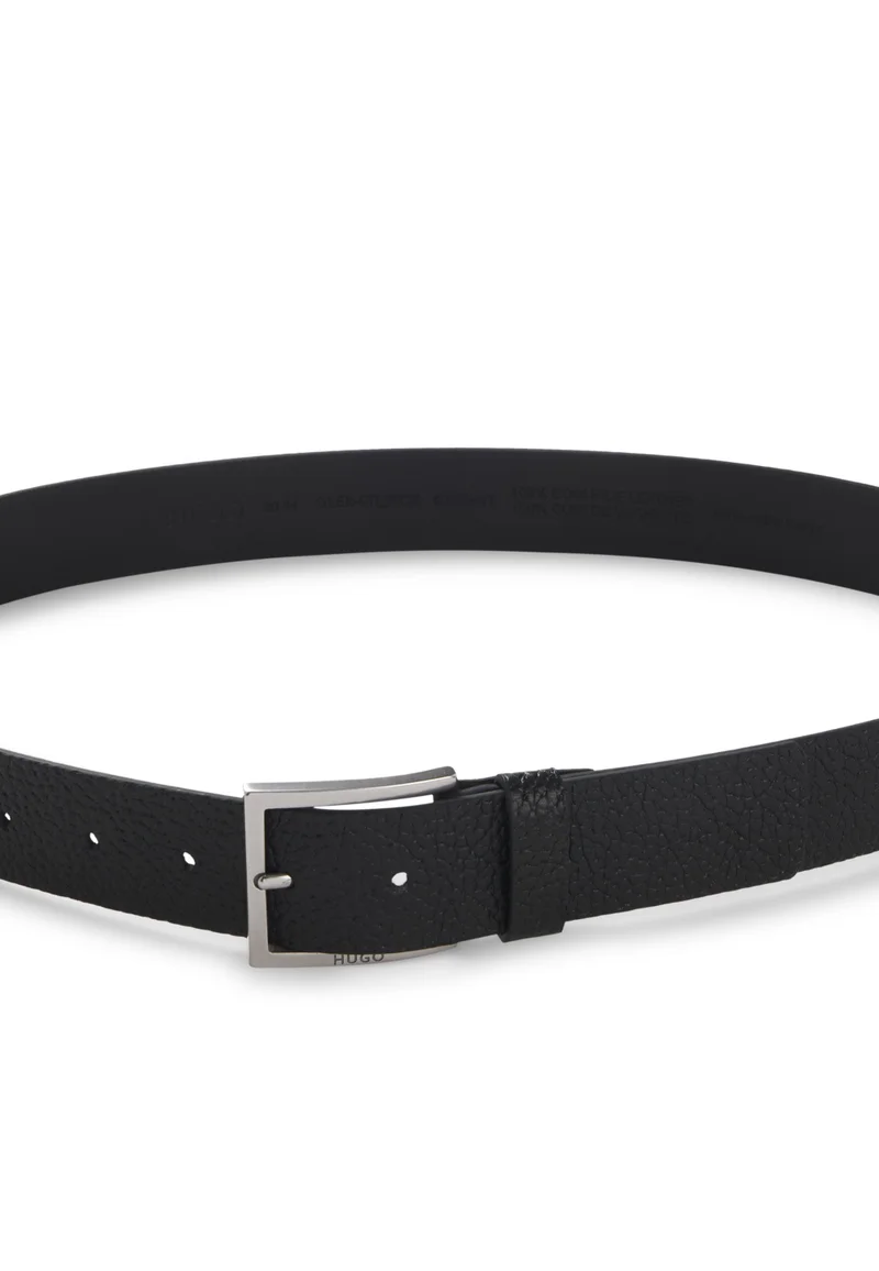 HUGO Black Grained leather belt for Men | Best Price UAE