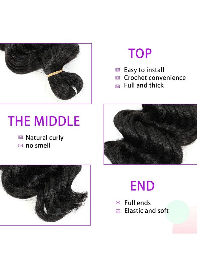AMELI - Ocean Wave Crochet Hair Deep Wave Crochet Natural Black Ocean Wave Braids Hair For Black Women Synthetic Crochet Braiding Hair Extensions 8 Packs (9 Inch 1B) - Image 1