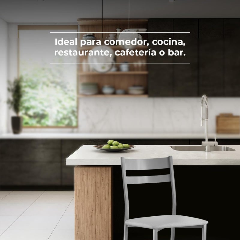 ASTIMESA Two Kitchen Chairs Backrest Grey Stripes - Image 4