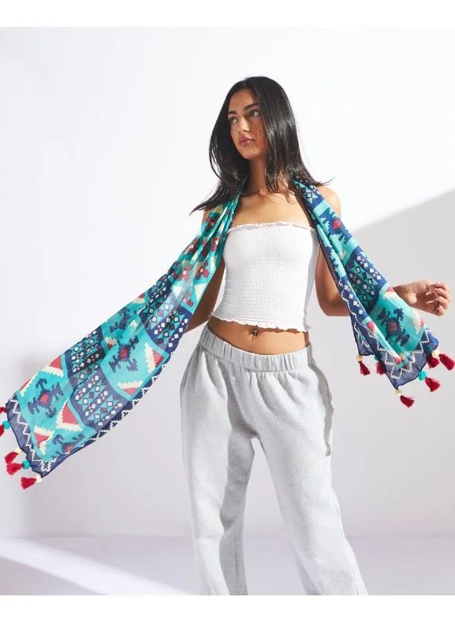 تشامباك Mercado Aztec Tassels Scarf - Rectangular