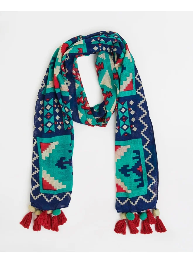 Chumbak Mercado Aztec Tassels Scarf - Rectangular