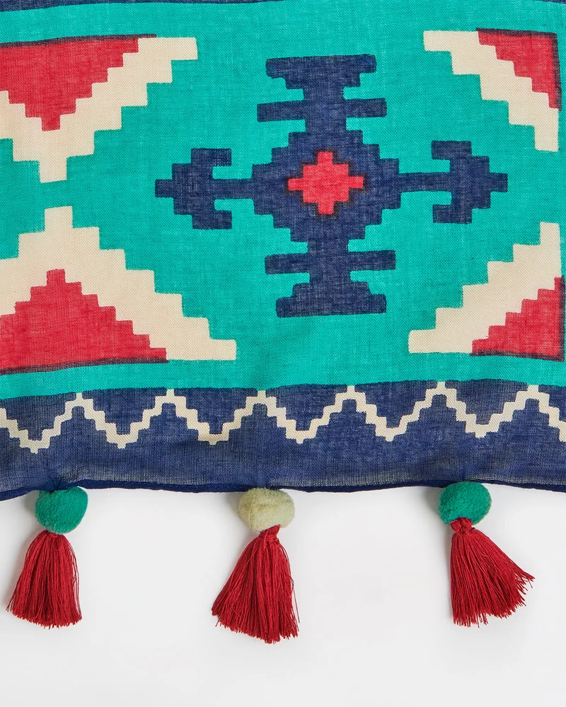 Chumbak Mercado Aztec Tassels Scarf - Rectangular
