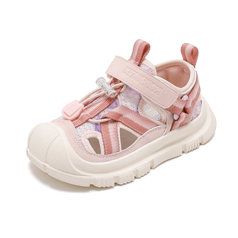 Summer Girls' Baotou Shoes Soft Sole Children'S Sports Shoes Non-Slip Boys' Casual Beach Hole Sandals - Image 1