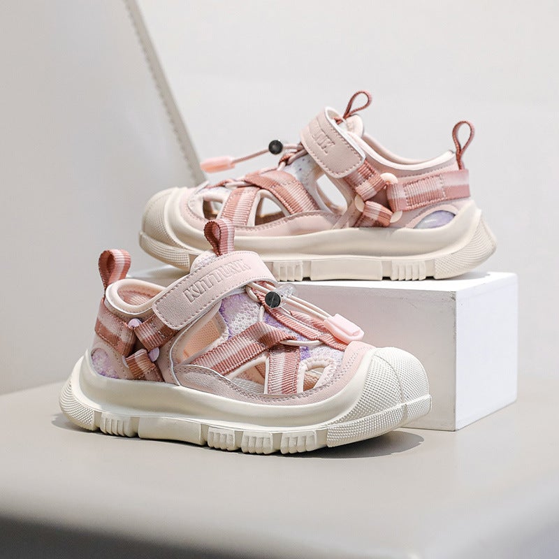 Summer Girls' Baotou Shoes Soft Sole Children'S Sports Shoes Non-Slip Boys' Casual Beach Hole Sandals - Image 3