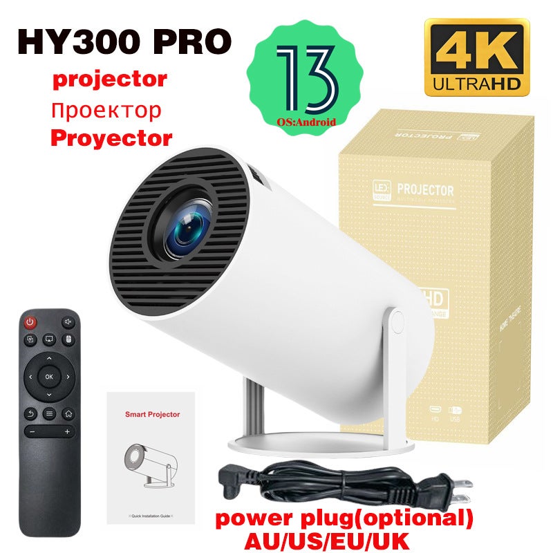 جهاز عرض محمول ميني 4K بدرجة وضوح 1080P من طراز HY260Pro للاستخدام المنزلي والغرف المعيشية - Image 1