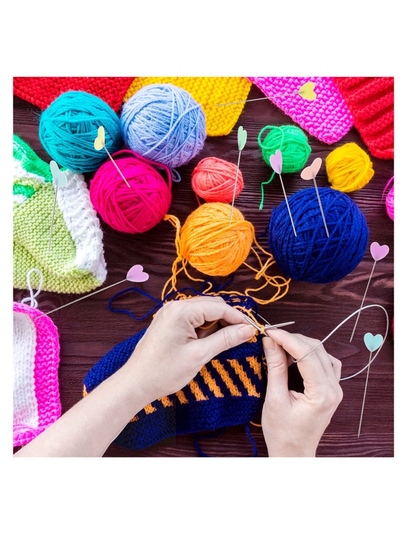 KASTWAVE 200 Pcs Flat Love Head Pins Sewing Pins Flat Head Straight Pins Quilting Pins Assorted Colors Decorative Pins for Dressmaker Craft Sewing Projects Jewelry and DIY(2.14inch) - Image 5