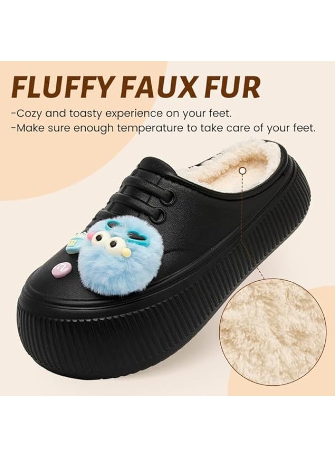 Lucky Kids Waterproof Kids Slippers Fur Lined Clogs Winter Garden Shoes Warm House Slippers Indoor Outdoor Mules - Image 2