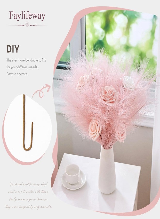 Faylifeway Artificial Pampas Grass Pink 50PCS - Image 5