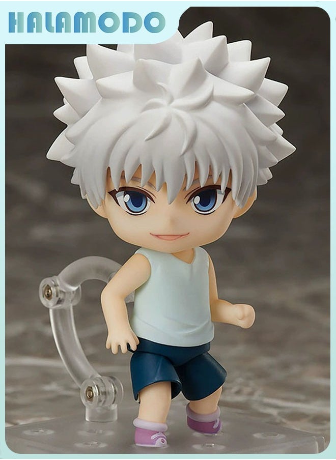 هالامودو هنتر x هنتر 10 سم Q -نسخة Killua Posable Doll مع أوجه قابلة للتبديل، ديكور سطح المكتب لطيف للغاية  - Image 1