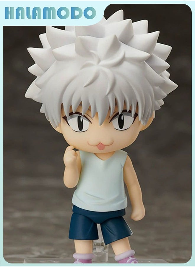 هالامودو هنتر x هنتر 10 سم Q -نسخة Killua Posable Doll مع أوجه قابلة للتبديل، ديكور سطح المكتب لطيف للغاية  - Image 4