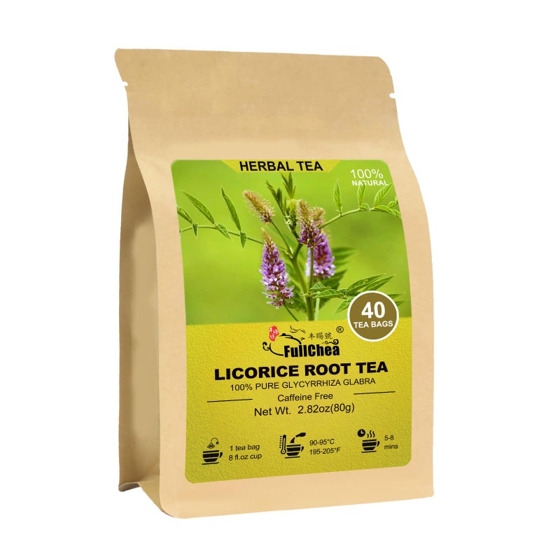 FullChea - Licorice Root Tea Bag, 40 Teabags, 2g/bag - Premium Licorice Root - Non-GMO - Naturally Caffeine-free Herbal Tea - Aid in Digestion & Promote Respiratory Health - Image 1