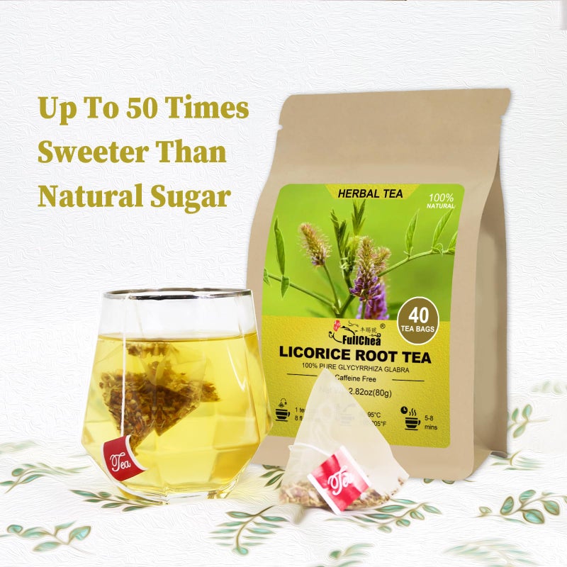 FullChea - Licorice Root Tea Bag, 40 Teabags, 2g/bag - Premium Licorice Root - Non-GMO - Naturally Caffeine-free Herbal Tea - Aid in Digestion & Promote Respiratory Health - Image 3