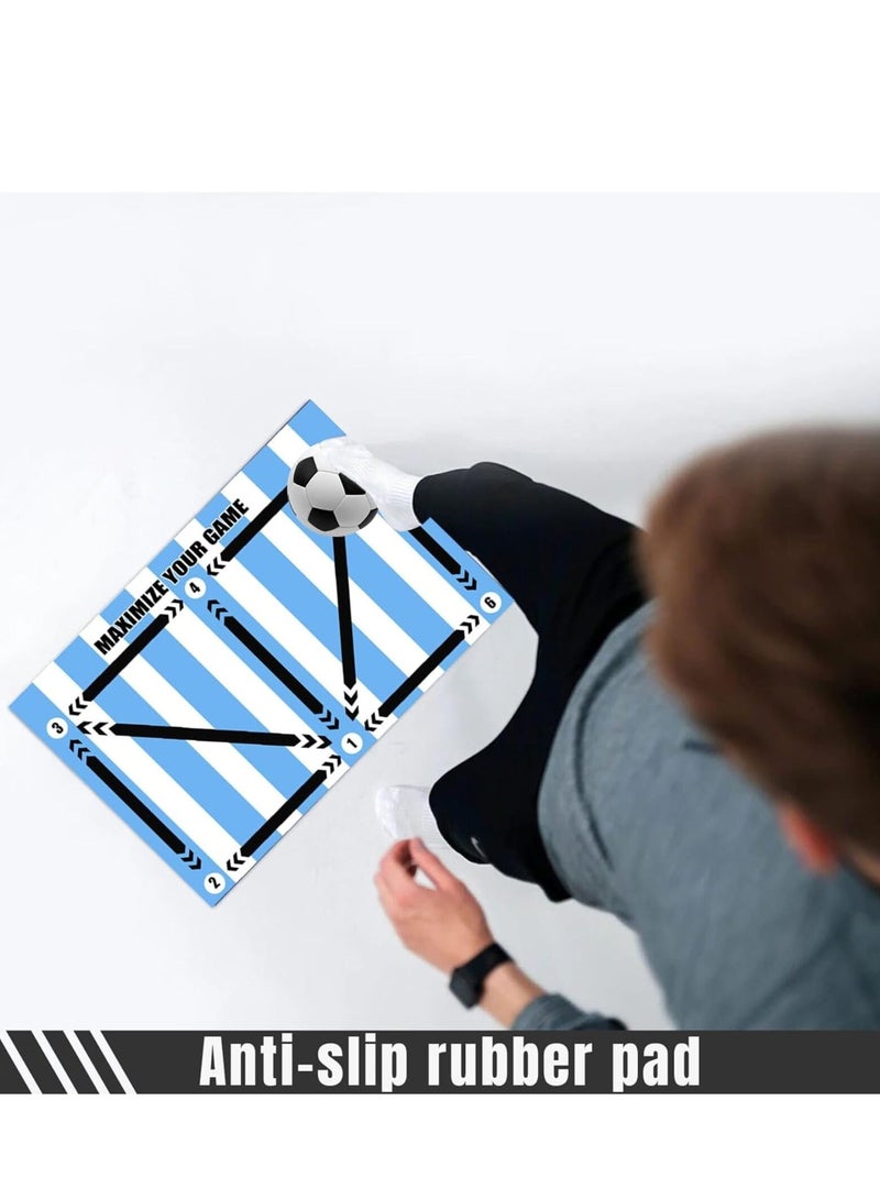 SYOSI Football Footstep Training Mat 60x90cm ribble Silent Sport Mat Improve Ball Control and Agility Football Doormat Corner Field Training Mat Training Pace Ball Sport Mat for Kids and Adults - Image 4