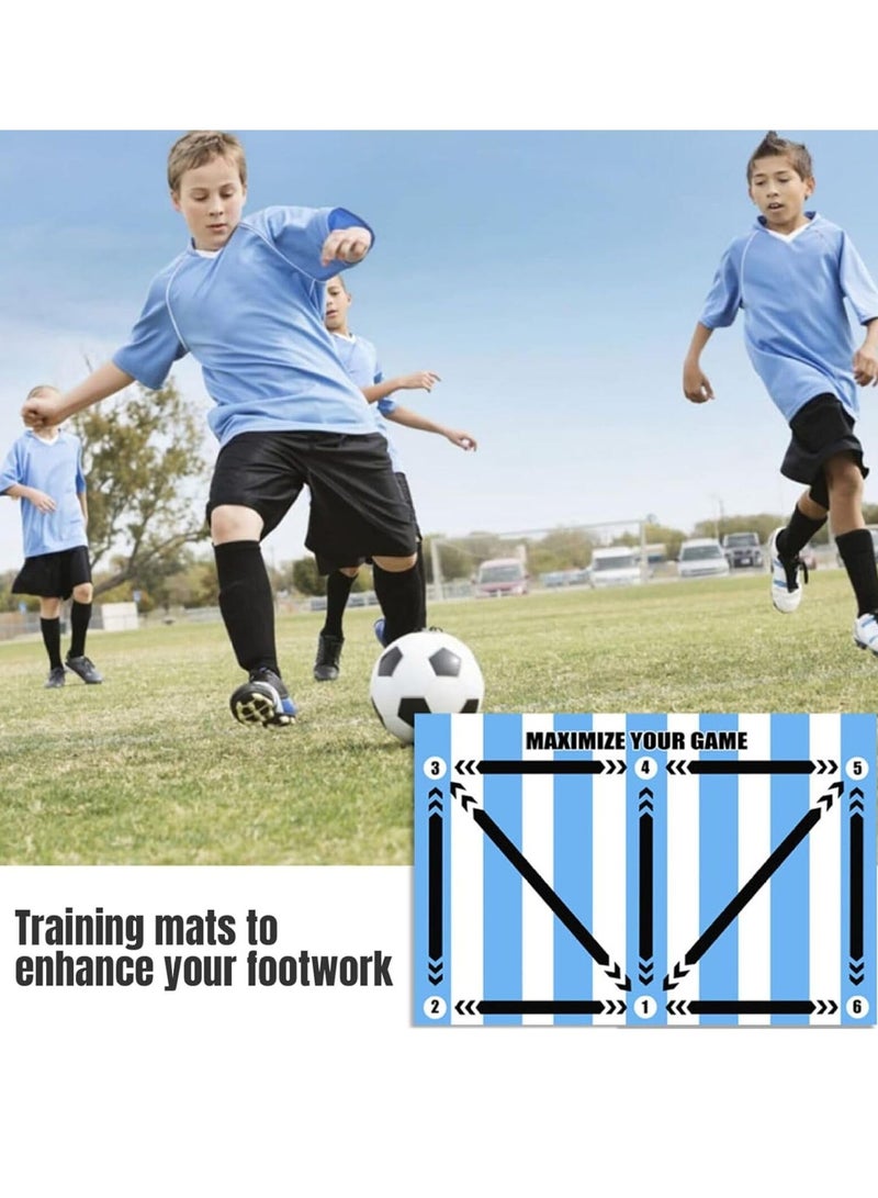 SYOSI Football Footstep Training Mat 60x90cm ribble Silent Sport Mat Improve Ball Control and Agility Football Doormat Corner Field Training Mat Training Pace Ball Sport Mat for Kids and Adults - Image 2