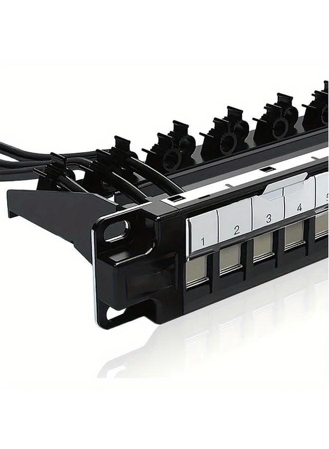 1U 24 Port Blank Keystone Patch Panel 19 Inch Rack Mount with Jack Shutter - Image 2