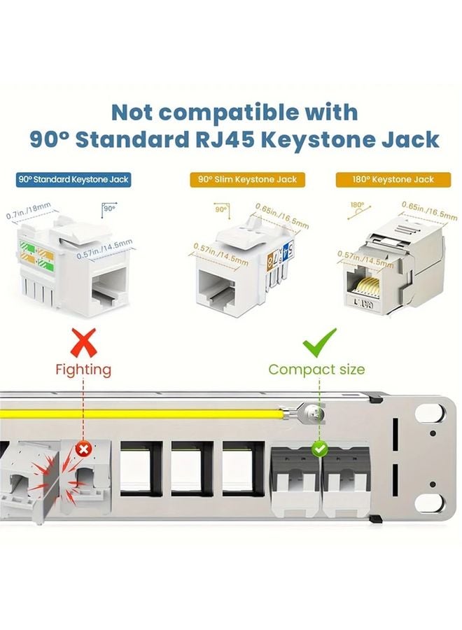 1U 24 Port Blank Keystone Patch Panel 19 Inch Rack Mount with Jack Shutter - Image 3
