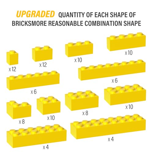 YUJHITP 100 Piece Yellow Bricks Bulk 12 Size Classic Building Blocks Compatible With Lego Parts and Pieces - Image 5