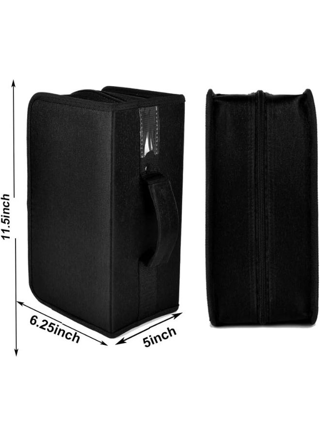 alavisxf xx ALAVISXF CD Case, 160 Capacity Nylon CD DVD Holder Protective Zipper Portable Disc Storage Wallet Organizer for Car Travel (Black)  - Image 2