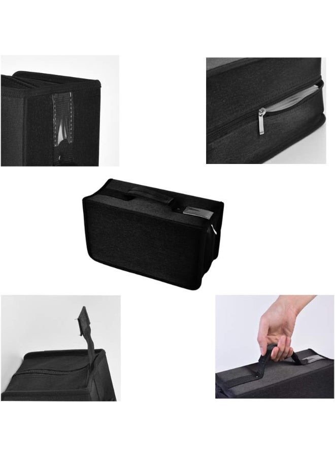 alavisxf xx ALAVISXF CD Case, 160 Capacity Nylon CD DVD Holder Protective Zipper Portable Disc Storage Wallet Organizer for Car Travel (Black)  - Image 3