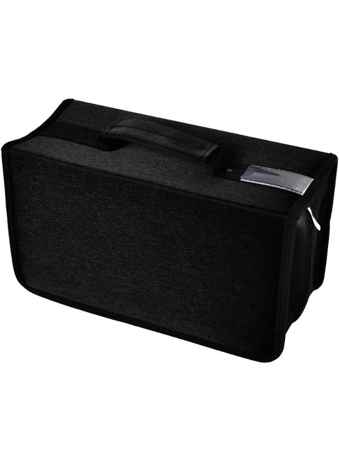 alavisxf xx ALAVISXF CD Case, 160 Capacity Nylon CD DVD Holder Protective Zipper Portable Disc Storage Wallet Organizer for Car Travel (Black)  - Image 1