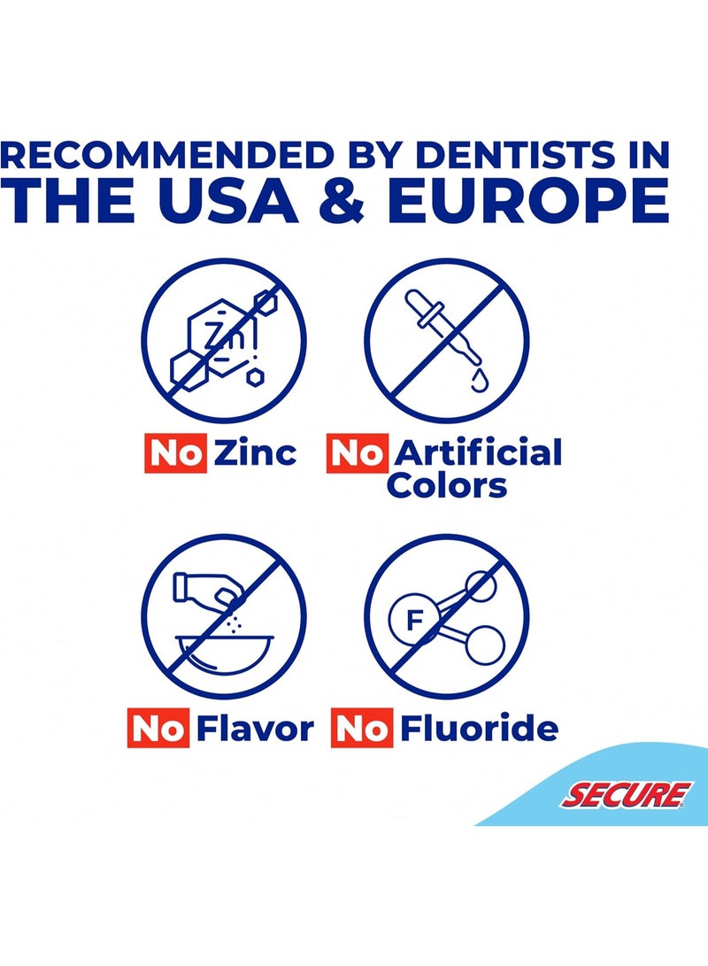 Secure Waterproof Denture Adhesive - Zinc Free - Extra Strong 12 Hour Hold - 1.4 oz (Pack of 4) - Image 5