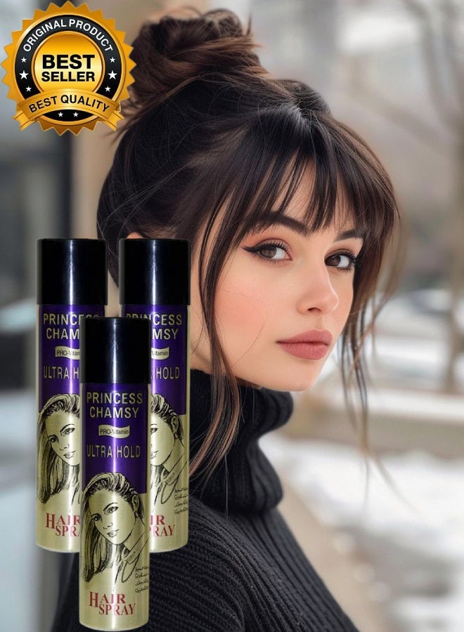 PRINCESS CHAMSY 3 Pieces Ultra Hold Hair Spray 90ML - Image 1