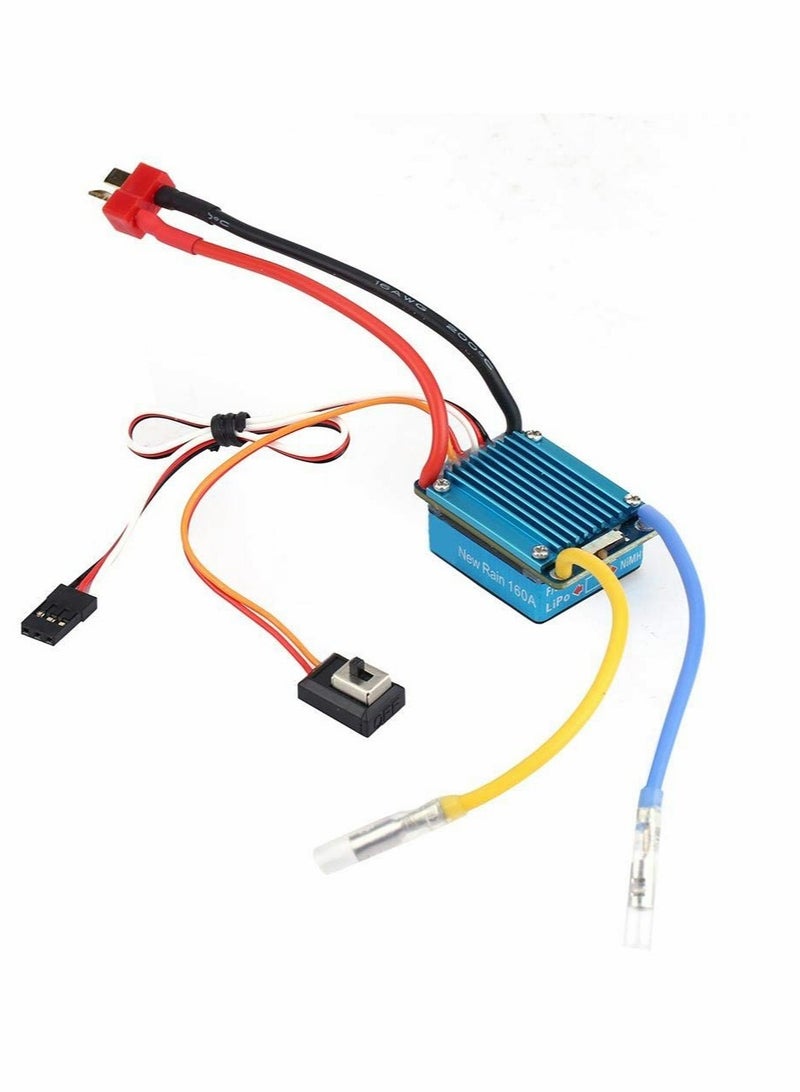 Excefore RC Car 160A Brushed ESC Electric Speed Controller 3S 160A Waterproof ESC 5V 1A BEC for 1 12 RC Car Replacement Accessories RC Truck Buggy Short Course Truck Rock Crawler and Tank - Image 1