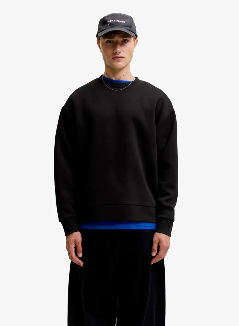 Solid Crew Neck Regular Fit Sweatshirt