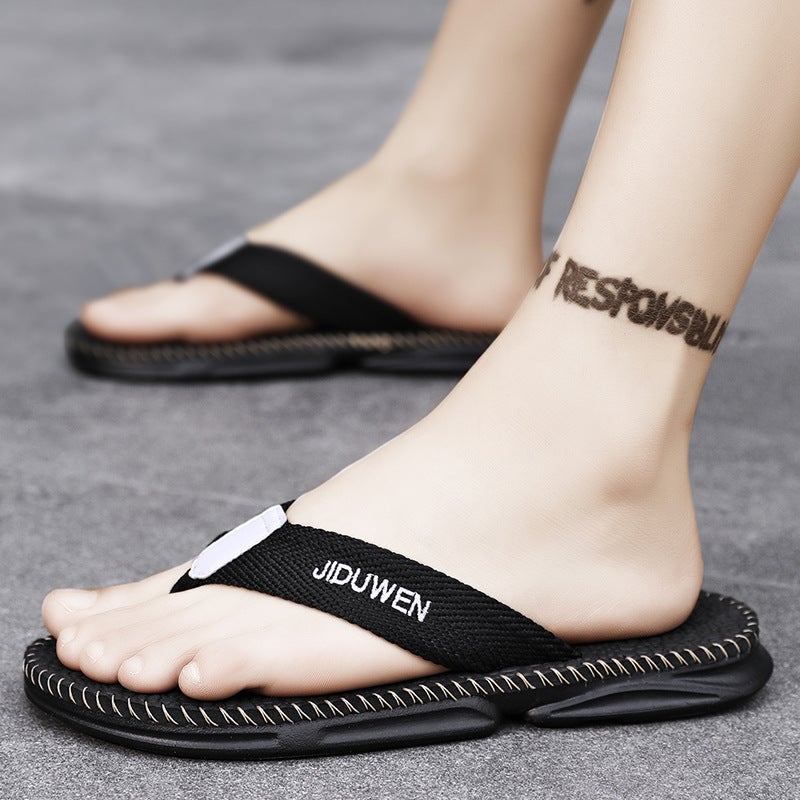 Temu Boys' Casual Flip-Flops, Lightweight Non-Slip Slip-On Indoor Slippers, Fashionable Beach Slippers - Image 2