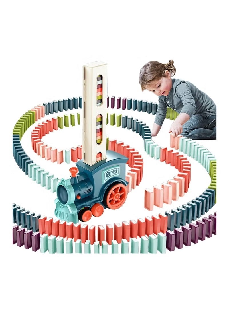 Kid's Domino Train Blocks Set- 60 Pieces, 3-8 Year Old - Image 1