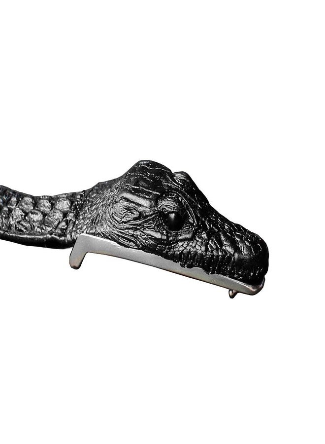 vogueteen Mens Alligator Crocodile Head Style Biker Cool Belt Waistband Black - Image 3