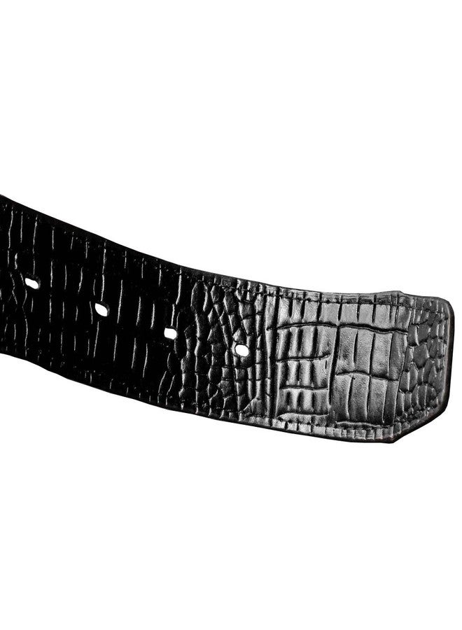 vogueteen Mens Alligator Crocodile Head Style Biker Cool Belt Waistband Black - Image 4