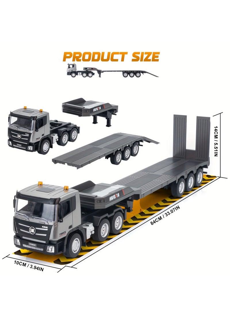 XiuWoo Remote Control Building Toys, 9 Channel 2.4G Wireless Electric Alloy Transporter, 1:24 Remote Control Toy Dump Truck Car With Lights, Birthday Gift, Creative Gift  - Image 3