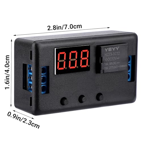 DROK مؤقت ريلاي DROK 12V، عرض LED 4 أوضاع تشغيل وإيقاف، ريلاي تأخير زمني للسيارات، مفتاح تأخير كهربائي من 0.1 ثانية إلى 999 دقيقة - Image 2